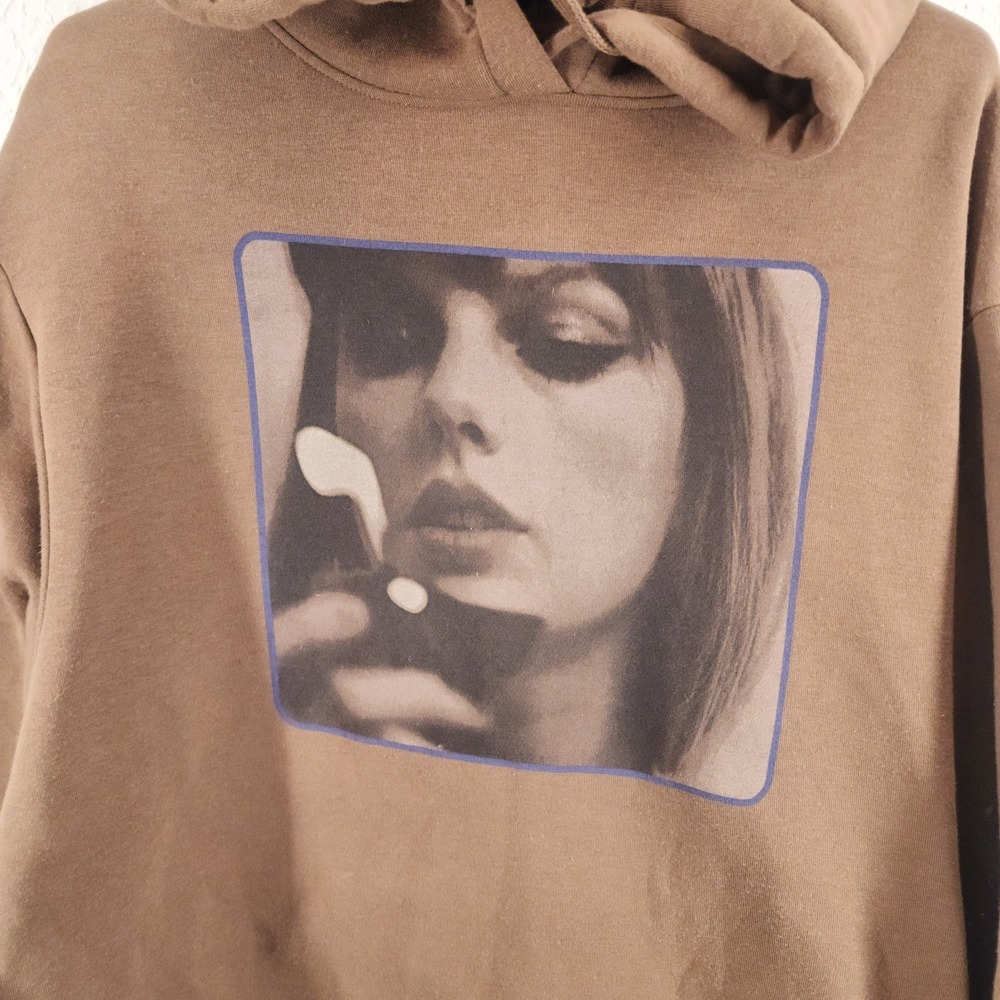 Taylor Swift Large Brown Midnights Album Graphic Hoodie Eras Tour Merch Unisex - Picture 2 of 5